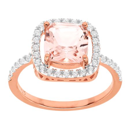 1 3/4 ct Morganite Ring with Cubic Zirconia