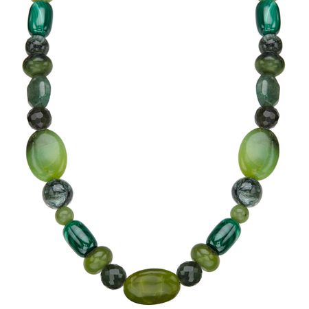 Green Multi-Stone Beaded Necklace
