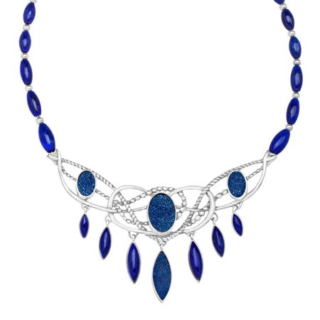Lapis & Denim Druzy Necklace