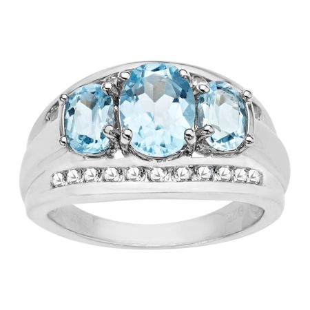 3 3/8 ct Sky Blue & Topaz Ring