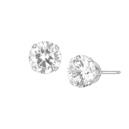 6.5 mm White Cubic Zirconia Studs