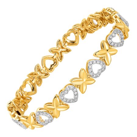 'XO' Link Bracelet with Diamond