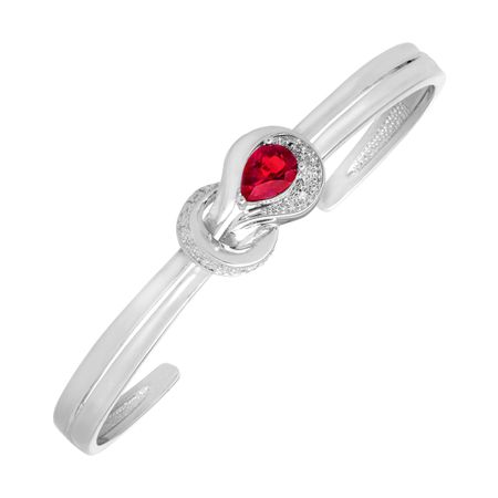 1 ct Ruby Cuff Bracelet with Diamond