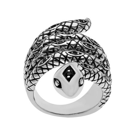 Jet Crystal Snake Ring