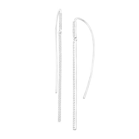 Ear Thread Earrings with Cubic Zirconia
