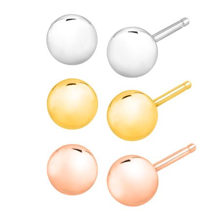 Set of 3 Ball Stud Earrings