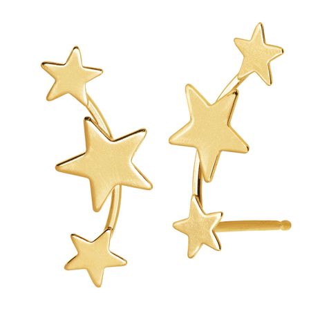 Three-Star Ear Climber Studs