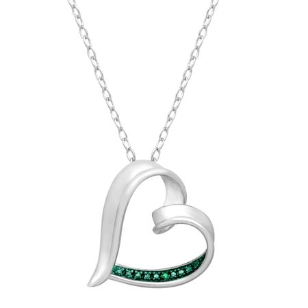 Heart Pendant with Green Diamond
