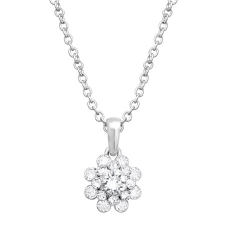 Flower Pendant with Swarovski Crystals