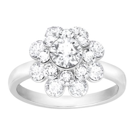 Flower Ring with Swarovski Crystals