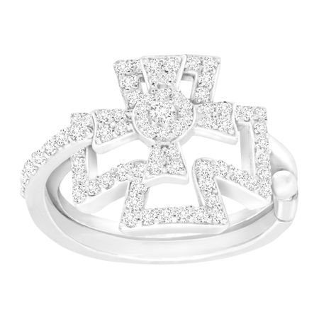 Maltese Cross Swing Ring with Cubic Zirconia