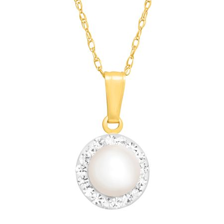 Pearl Pendant with Swarovski Crystals