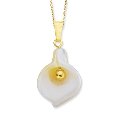 Mother-of-Pearl Flower Pendant