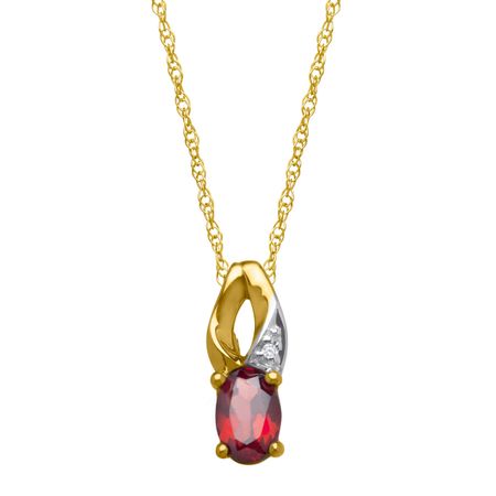 1/2 ct Garnet Pendant with Diamond