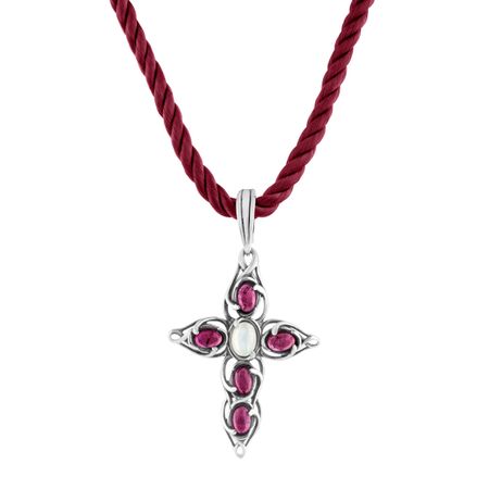 Tourmaline & Mother-of-Pearl Cross Pendant