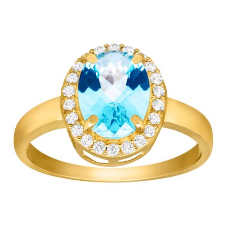 1 3/4 ct Swiss Blue & White Topaz Ring