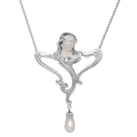 Art Nouveau Lady Pearl Necklace