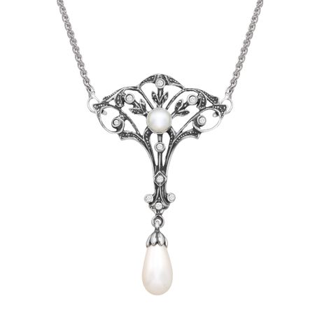 Art Nouveau Pearl Bouquet Necklace
