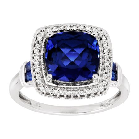 4 ct Ceylon Sapphire & 1/8 ct Diamond Ring