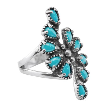 Sleeping Beauty Turquoise Cluster Ring