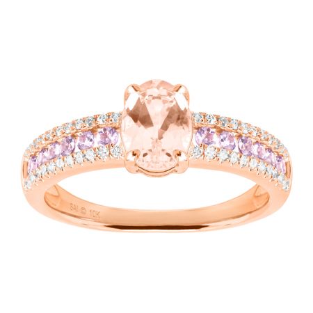 Morganite & Tanzanite Ring with Diamonds