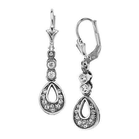 Art Nouveau Drop Earrings with Swarovski Crystals