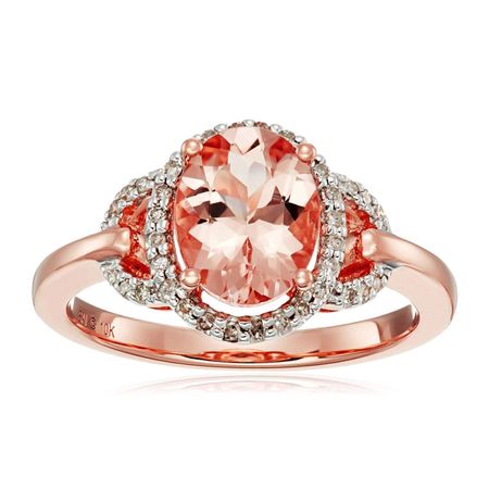 Morganite & 1/6 ct Diamond Ring