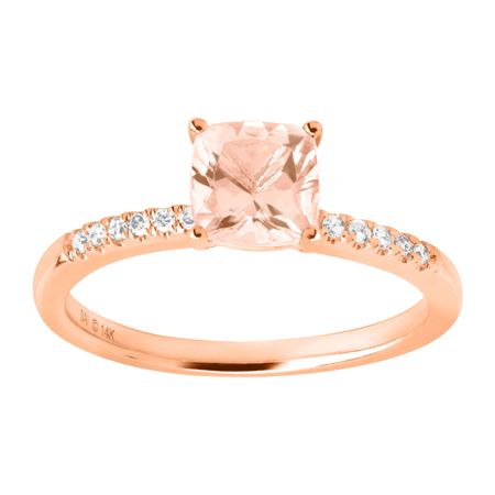 3/4 ct Morganite Ring with Diamonds