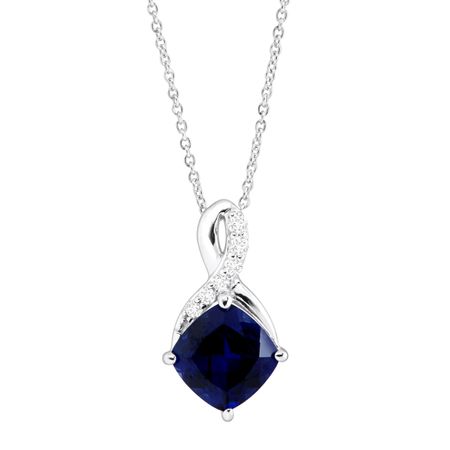 2 5/8 ct Blue & White Sapphire Pendant