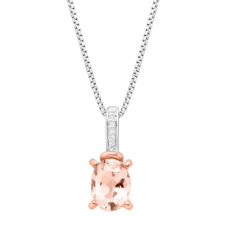1 ct Morganite Pendant with Diamonds