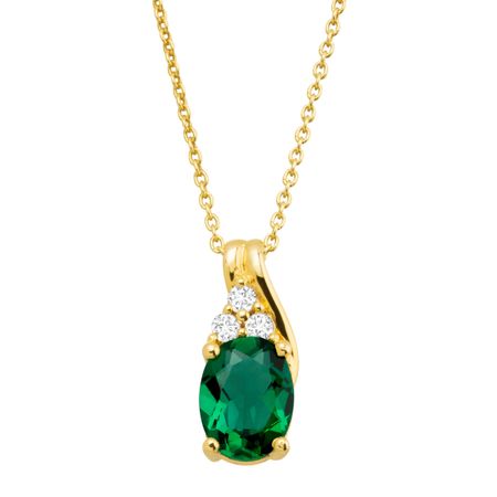 1 1/3 ct Emerald & White Sapphire Pendant