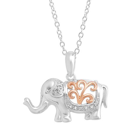 Two-Tone Elephant Pendant with Diamonds