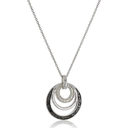 1/4 ct Black & White Diamond Circle Pendant