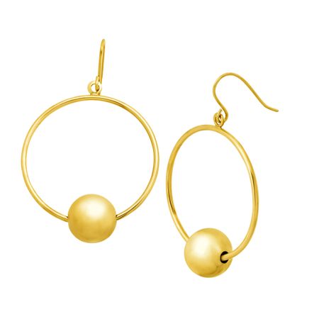 Circle Drop Earrings with Beads