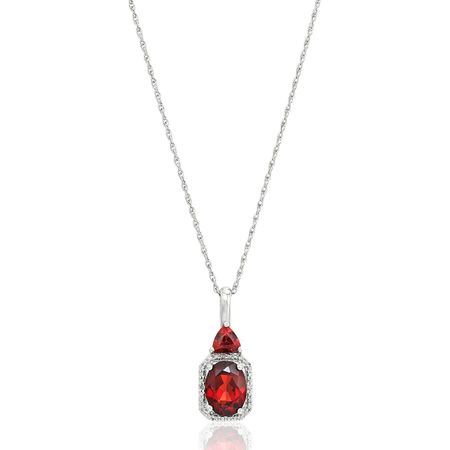 Garnet Pendant with Diamonds