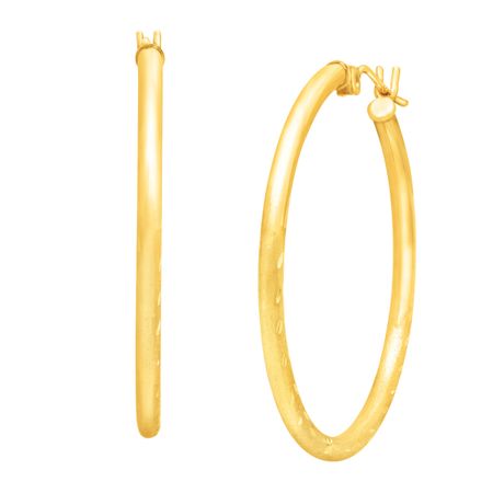 Etched 30 mm Hoop Earrings