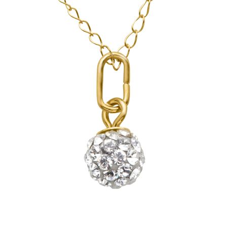 Girl's Glitter Ball Pendant with Swarovski Crystal