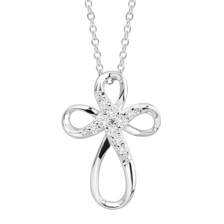 Infinity Cross Pendant with Cubic Zirconia