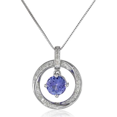 Tanzanite & 1/10 ct Diamond Floater Pendant