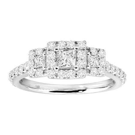 1 ct Princess-Cut Diamond 3-Stone Ring