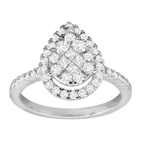 1 ct Diamond Pear-Shaped Engagement Ring