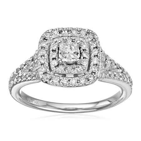 3/4 ct Diamond Halo Frame Engagement Ring