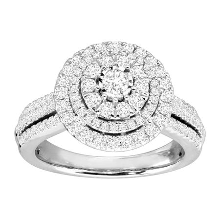 1 ct Diamond Concentric Halo Engagement Ring
