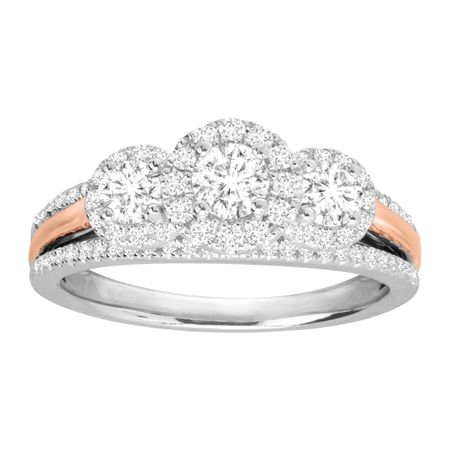 1 ct Diamond Trio Engagement Ring