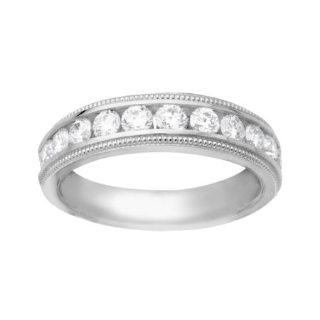 3/4 ct Diamond Milgrain Bead Band
