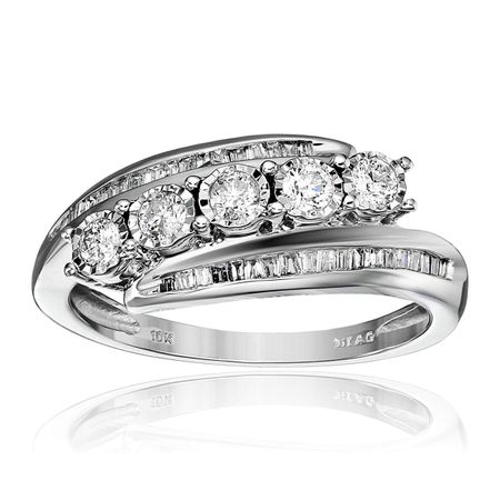 1/2 ct Diamond Bypass Anniversary Ring