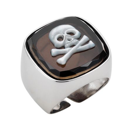 Onyx Skull Ring