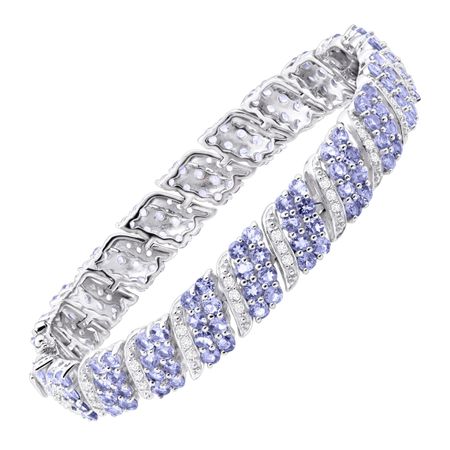16 ct Tanzanite & White Topaz Link Bracelet