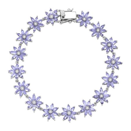 8 ct Tanzanite & White Topaz Flower Bracelet