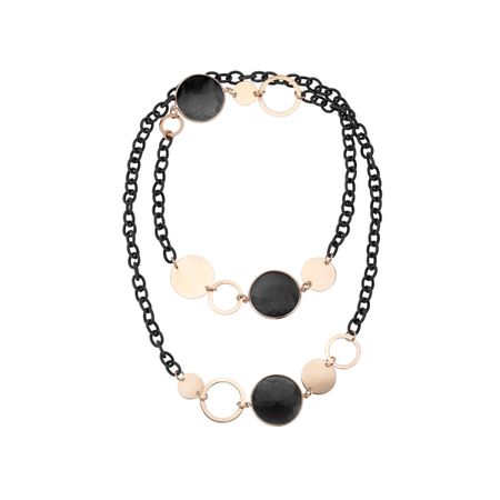 Jet Quartz Mesh Link Necklace